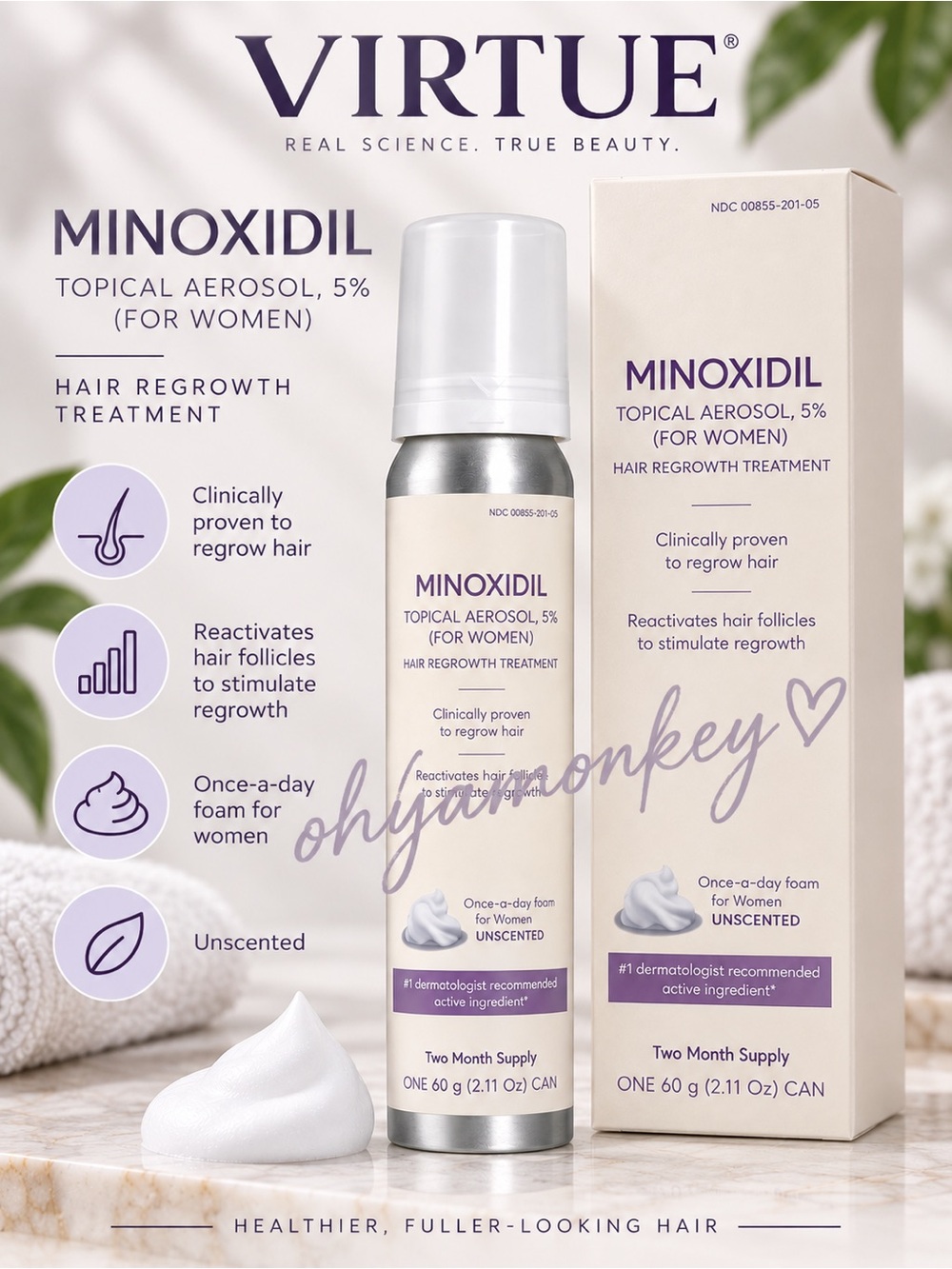 Virtue Minoxidil Topical Aerosol 5% for Women